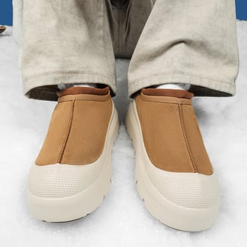 Унисекс зимни ботуши - водоустойчиви, топли с подплата от флис, горна част кравешки велур, подметка устойчива на износване гума, квадратен ток 3-5 см