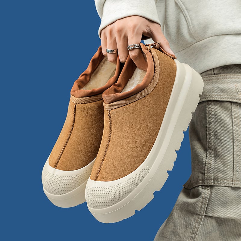 Унисекс зимни ботуши - водоустойчиви, топли с подплата от флис, горна част кравешки велур, подметка устойчива на износване гума, квадратен ток 3-5 см