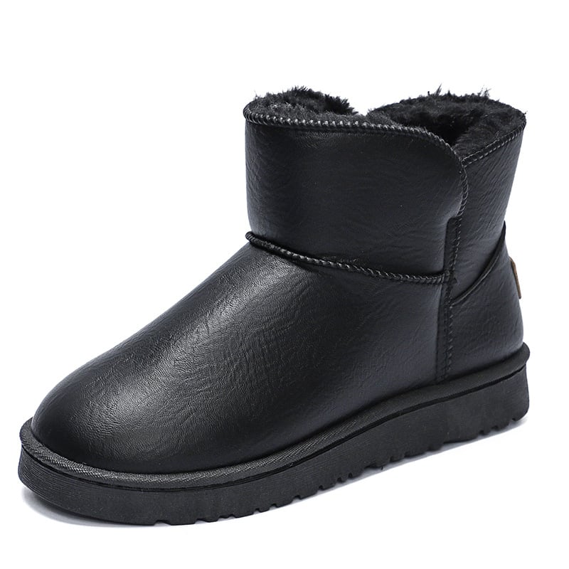 Мъжки зимни ботуши за сняг – ежедневни, PU горна част, антиплъзгаща гумена подметка, топъл изкуствен пух