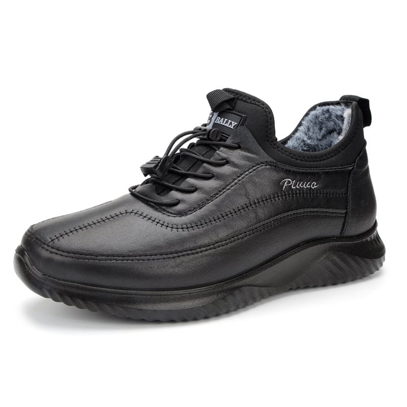 Мъжки кожени снегоботи, PU горна част и подметка, подплата от изкуствен плюш, инжекционно формована подметка, леки и дишащи, противохлъзгаща подметка, зимен сезон 2025