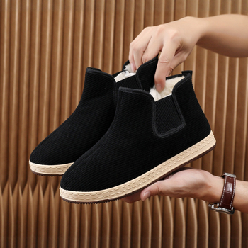 Muške zimske papuče od pamuka – debeli za toplinu, protuklizni gumeni đon, otporne na habanje, jednostavno navlačenje