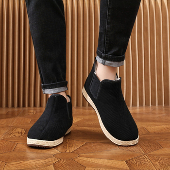 Muške zimske papuče od pamuka – debeli za toplinu, protuklizni gumeni đon, otporne na habanje, jednostavno navlačenje