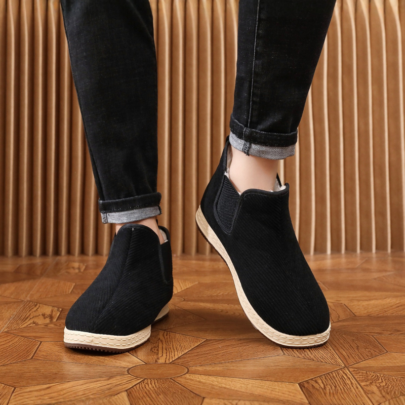 Muške zimske papuče od pamuka – debeli za toplinu, protuklizni gumeni đon, otporne na habanje, jednostavno navlačenje