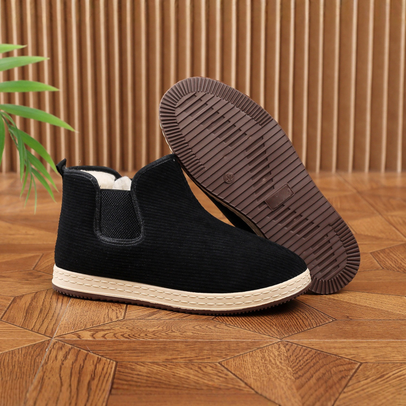 Muške zimske papuče od pamuka – debeli za toplinu, protuklizni gumeni đon, otporne na habanje, jednostavno navlačenje