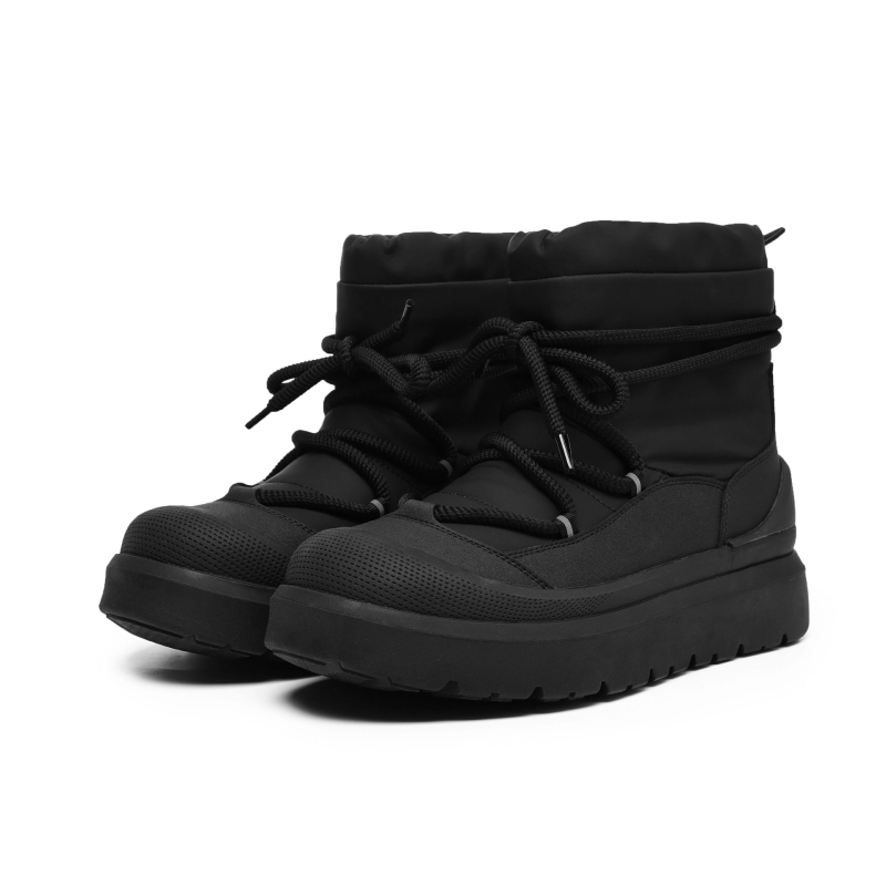 Unisex zimske čizme za snijeg, gornji dio od down canvas, anti-slip gumena potplata, srednja visina pete 3-5 cm, unutarnja podstava od umjetnog kratkog pliša