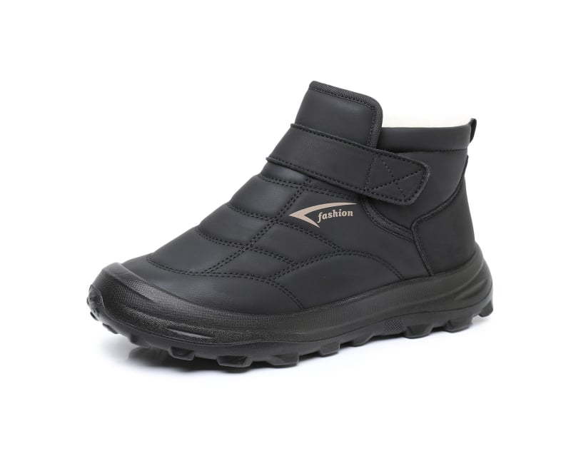 Χειμερινά Ανδρικά Μποτάκια Χιονιού – Αδιάβροτα, ανθεκτικά στην φθορά, μαλακή σόλα; πάνω μέρος: microfiber δέρμα; Velcro κλείσιμο; εσωτερική επένδυση από συνθετικό κοντό γούνινο ύφασμα