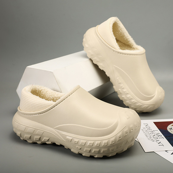 Cooler Зимни обувки от EVA памук, Унисекс, водоустойчиви, против подхлъзване, вътрешност от изкуствен къс плюш, инжекционно формирана дебела подметка