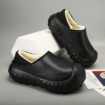 Cooler Зимни обувки от EVA памук, Унисекс, водоустойчиви, против подхлъзване, вътрешност от изкуствен къс плюш, инжекционно формирана дебела подметка