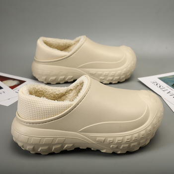 Cooler Зимни обувки от EVA памук, Унисекс, водоустойчиви, против подхлъзване, вътрешност от изкуствен къс плюш, инжекционно формирана дебела подметка