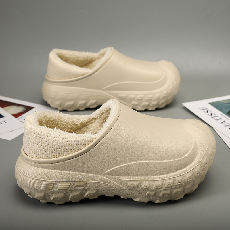 Cooler Зимни обувки от EVA памук, Унисекс, водоустойчиви, против подхлъзване, вътрешност от изкуствен къс плюш, инжекционно формирана дебела подметка