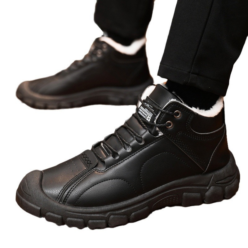 Muške kućne papuče, casual stil, fleece podstava, PU gornji dio, plastični potplat, zima