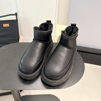 Мъжки снежни ботуши, водоустойчиви, подплатени с флийс, без връзки (слеп-он), устойчива гумена подметка, зимни