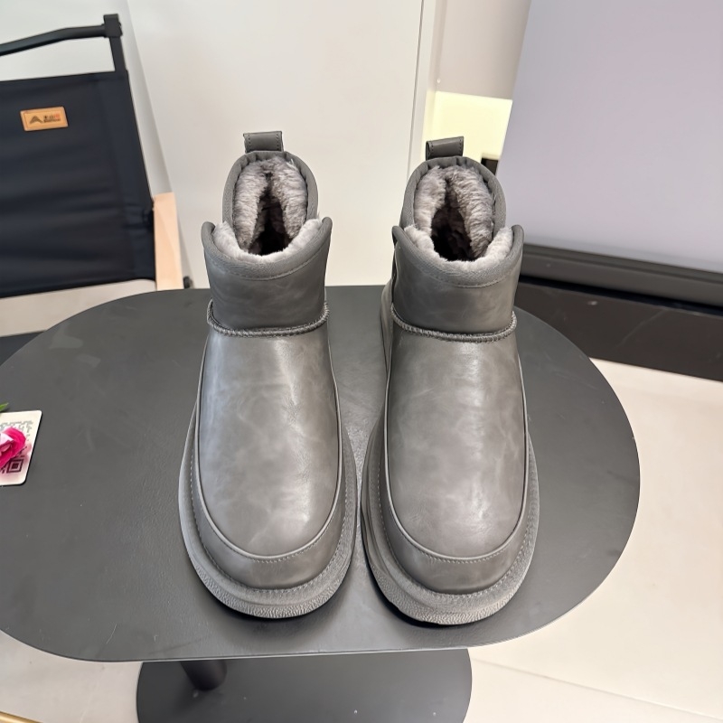 Мъжки снежни ботуши, водоустойчиви, подплатени с флийс, без връзки (слеп-он), устойчива гумена подметка, зимни