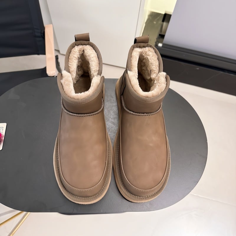 Мъжки снежни ботуши, водоустойчиви, подплатени с флийс, без връзки (слеп-он), устойчива гумена подметка, зимни