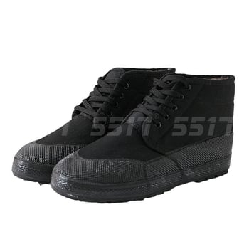 Zimske gumene visoke radne cipele s fleece podstavom, debeli, unisex (Wanlisen 5517, gornji dio od platna, gumena potplat, protuklizno, fleece podstava)