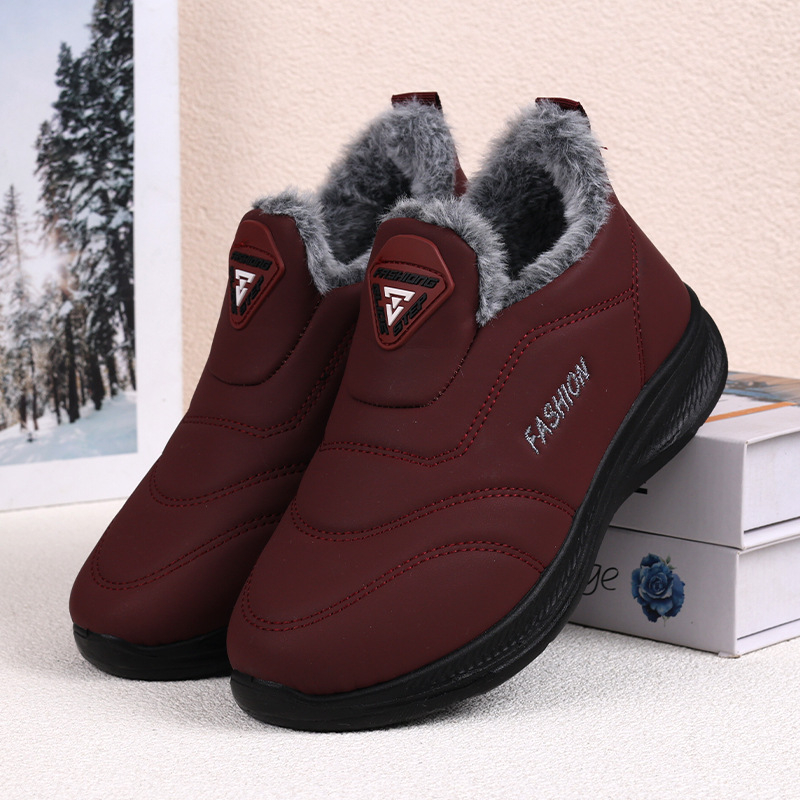 Unisex Χειμερινά Μποτάκια με Γούνινη Επένδυση, PU Άνω Μέρος, PVC Σόλα, Σόλα Με Χύτευση