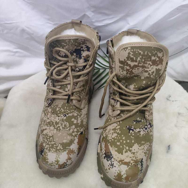 Мъжки снегоботи с вълнена подплата, високи, зимни, противохлъзгаща гумена подметка