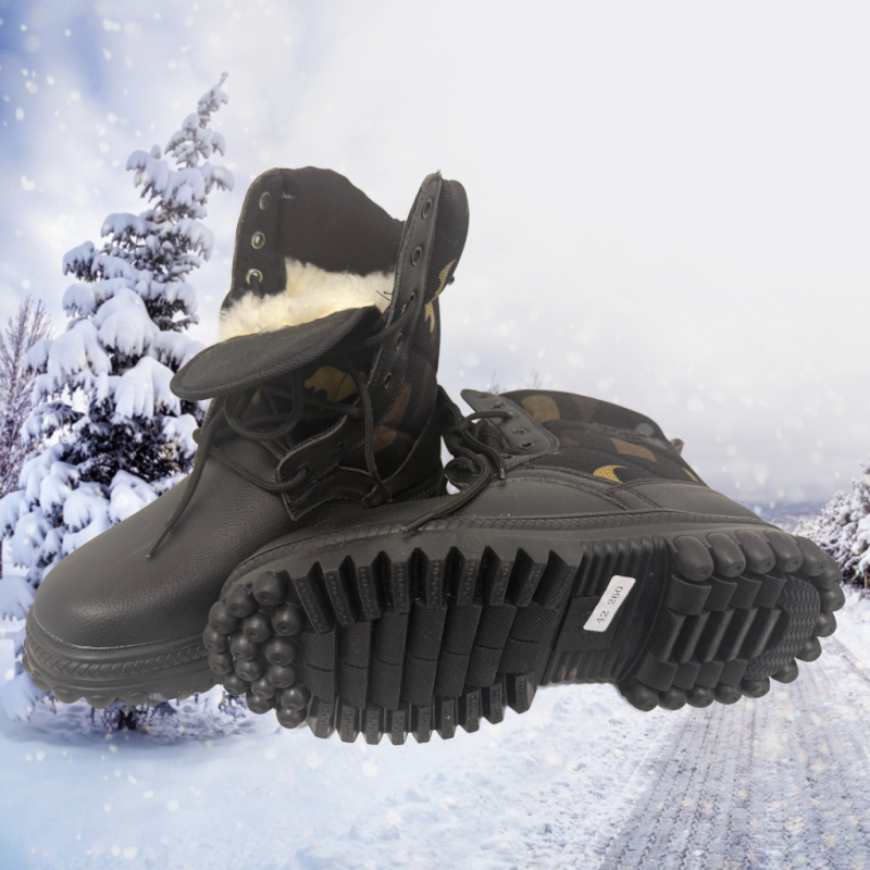 Мъжки снегоботи с вълнена подплата, високи, зимни, противохлъзгаща гумена подметка