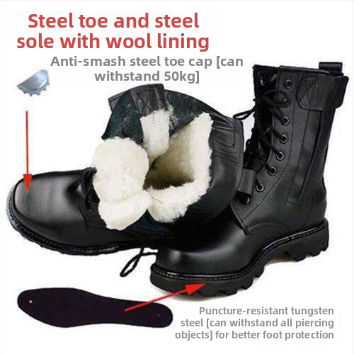 Ανδρικά μποτάκια μάχης για όλο τον χρόνο, με επάνω μέρος από συνθετικό δέρμα μικροϊνών, σόλα από καουτσούκ, αδιάβροχα, αντιολισθητικά, ζεστά