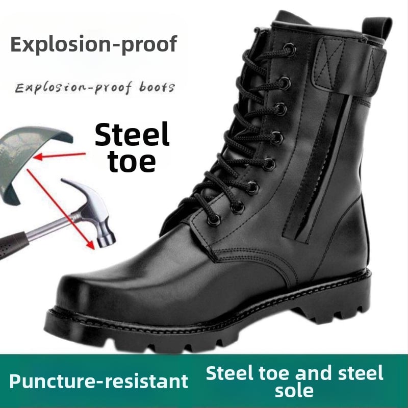 Ανδρικά μποτάκια μάχης για όλο τον χρόνο, με επάνω μέρος από συνθετικό δέρμα μικροϊνών, σόλα από καουτσούκ, αδιάβροχα, αντιολισθητικά, ζεστά