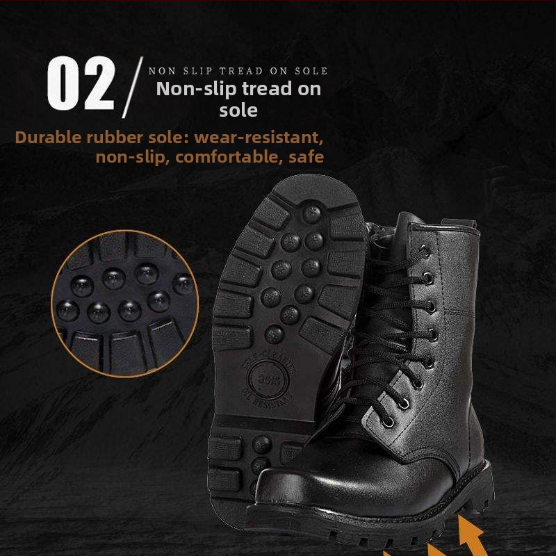 Ανδρικά μποτάκια μάχης για όλο τον χρόνο, με επάνω μέρος από συνθετικό δέρμα μικροϊνών, σόλα από καουτσούκ, αδιάβροχα, αντιολισθητικά, ζεστά