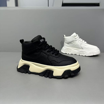 Ανδρικά Υψηλά Sneakers με Γούνινη Επένδυση, Σόλα Χυτής Έγχυσης, Με Κορδόνια, Ανοιξιάτικο Casual