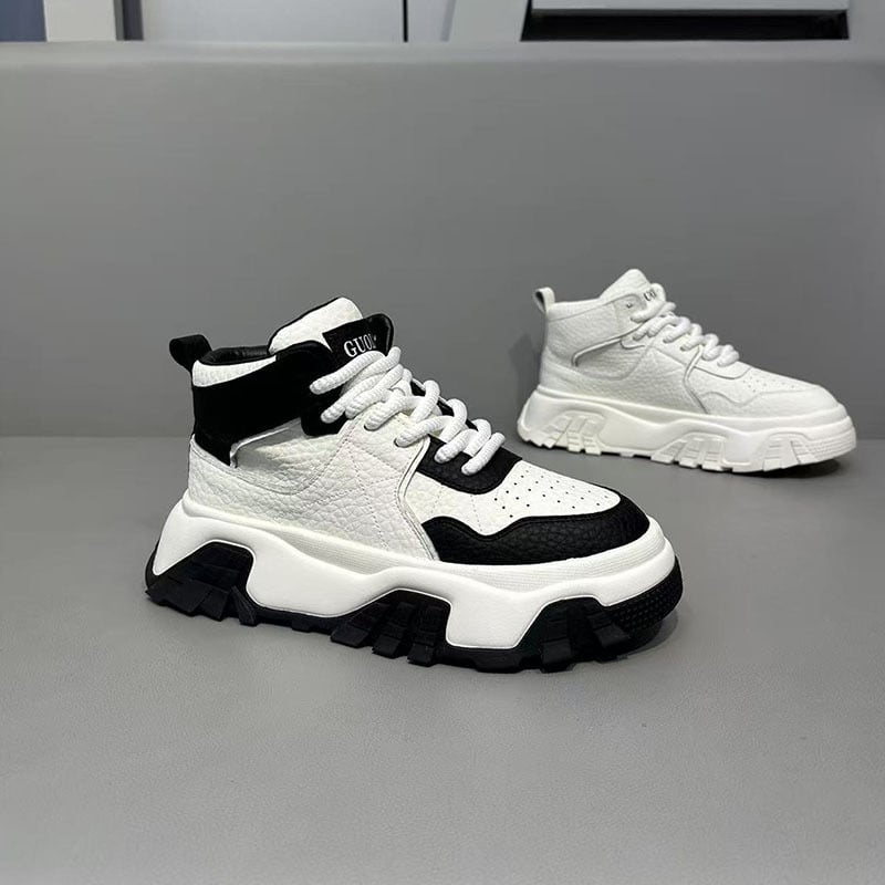 Ανδρικά Υψηλά Sneakers με Γούνινη Επένδυση, Σόλα Χυτής Έγχυσης, Με Κορδόνια, Ανοιξιάτικο Casual