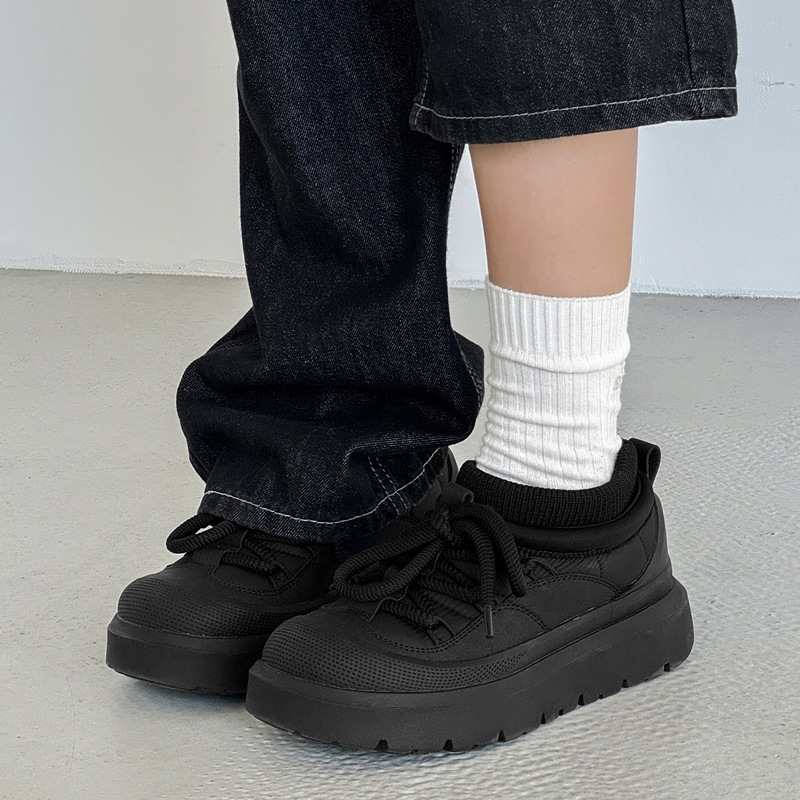 Unisex zimske niske čizme za muškarce i žene, podstavljene plišem, tople, vodootporne, crne, kratkog kroja