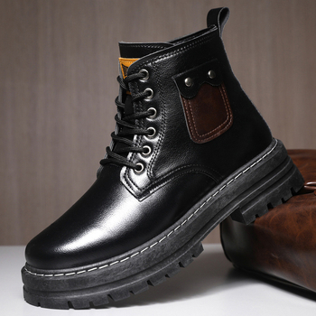 Pánske Martin topánky, vršok z umelej PU kože, gumová podrážka, bočný zips, bavlnená výstelka