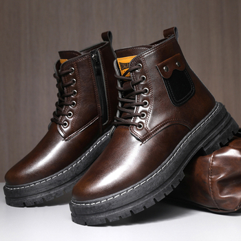 Pánske Martin topánky, vršok z umelej PU kože, gumová podrážka, bočný zips, bavlnená výstelka