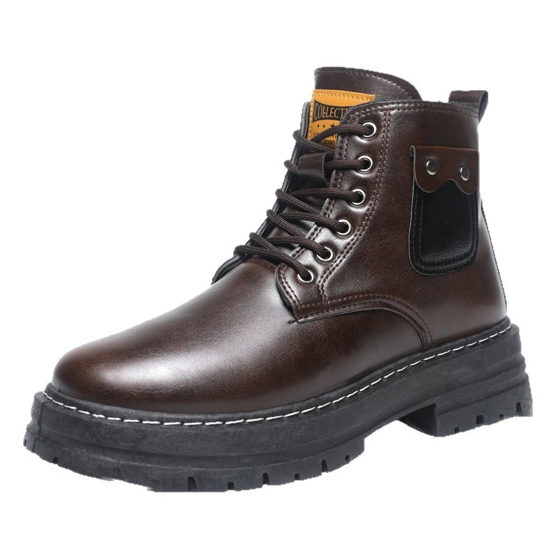 Pánske Martin topánky, vršok z umelej PU kože, gumová podrážka, bočný zips, bavlnená výstelka