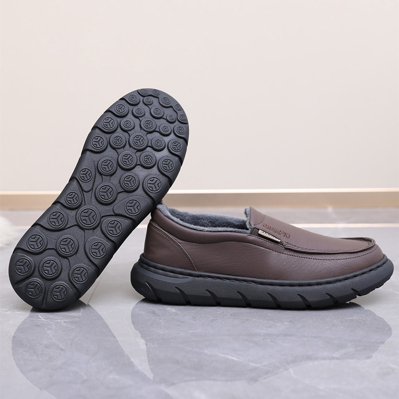 Muške pamučne papuče za kućnu upotrebu, s fleec podstavom, slip-on, protuklizne, okrugli vrh prsta