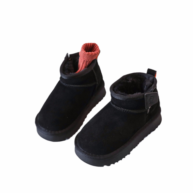 Unisex vaikų žieminiai aulinukai su stora padu, nubuko viršus, šilta vidinė danga, Korėjos stiliaus