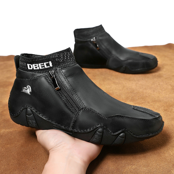 Μπότες Μάρτιν, με επένδυση φλίς, ψηλό ύψος, γνήσιο δέρμα στο πάνω μέρος, καουτσούκ σόλα