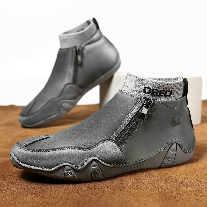 Μπότες Μάρτιν, με επένδυση φλίς, ψηλό ύψος, γνήσιο δέρμα στο πάνω μέρος, καουτσούκ σόλα