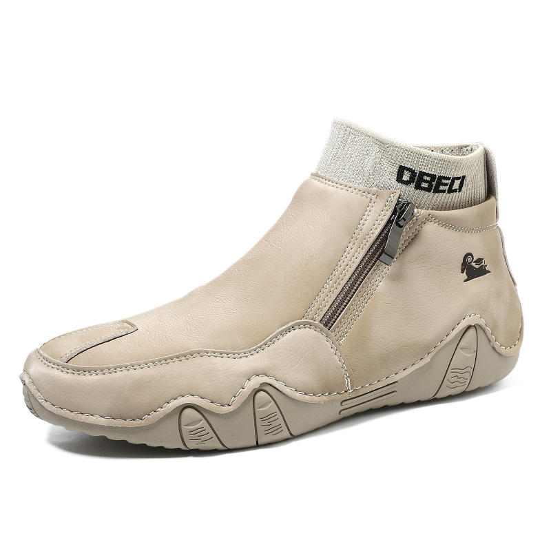 Μπότες Μάρτιν, με επένδυση φλίς, ψηλό ύψος, γνήσιο δέρμα στο πάνω μέρος, καουτσούκ σόλα