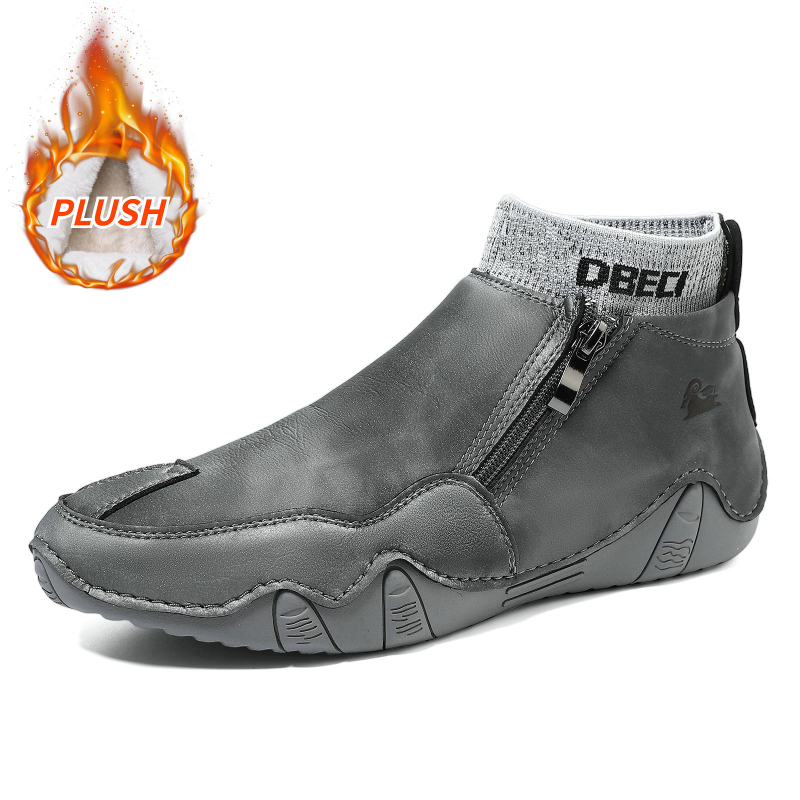 Μπότες Μάρτιν, με επένδυση φλίς, ψηλό ύψος, γνήσιο δέρμα στο πάνω μέρος, καουτσούκ σόλα