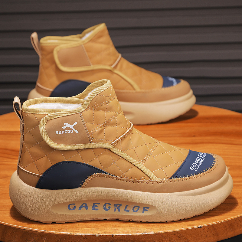 Muške zimske papuče s fleece podstavom, visokog kroja, protuklizna PVC potplat