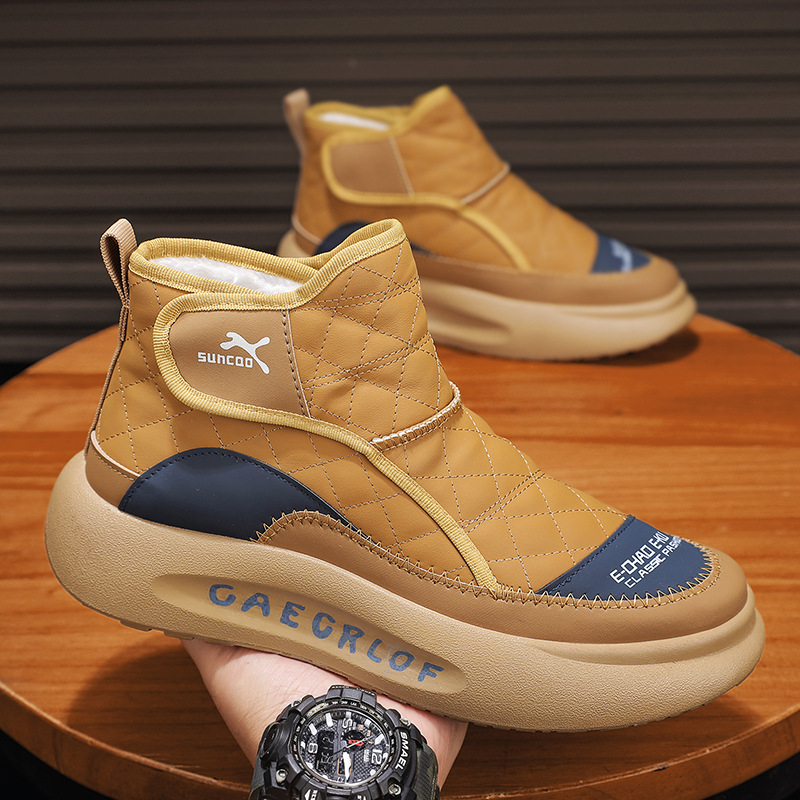 Muške zimske papuče s fleece podstavom, visokog kroja, protuklizna PVC potplat