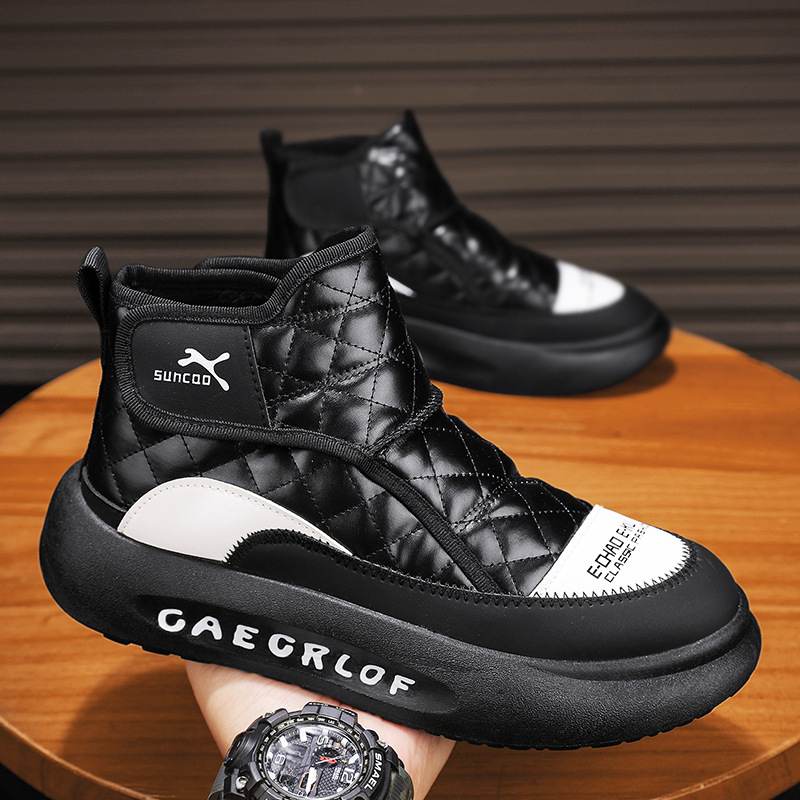 Muške zimske papuče s fleece podstavom, visokog kroja, protuklizna PVC potplat