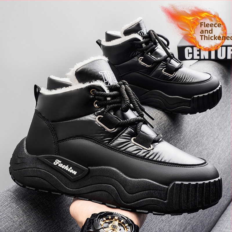 Meeste talvesaapad, nahk ja veekindel ülemine osa; libisemiskindel kummist talla; sisemus kunstliku lühikese karvkattega; lame kanna 1–3 cm