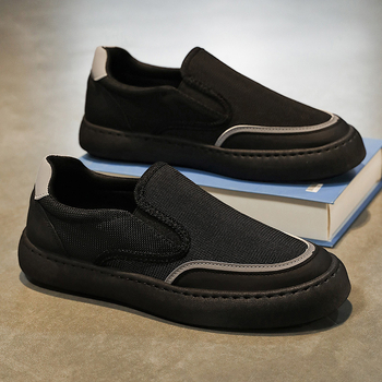 Ανδρικά παπούτσια slip-on, ελαφριά, διαπνέουσα επένδυση από δικτυωτό ύφασμα, ελαφρύ επάνω μέρος από συνθετικό δέρμα, χαμηλό προφίλ, EVA πάτος, καουτσούκ σόλα