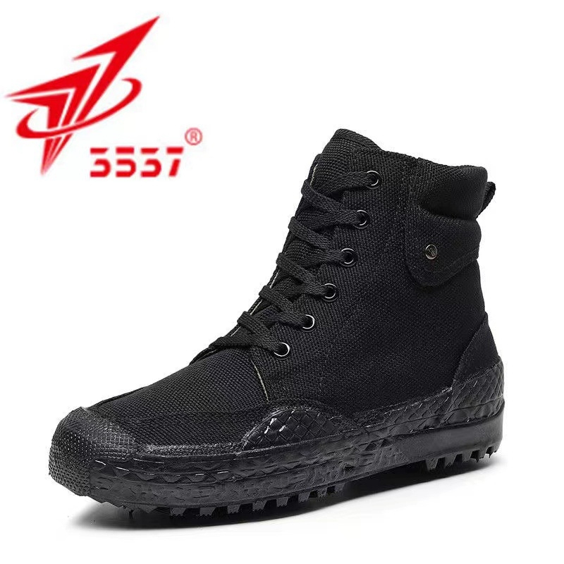 Pantofi de lucru din pânză, înalte, unisex, model camuflaj, talpă din cauciuc