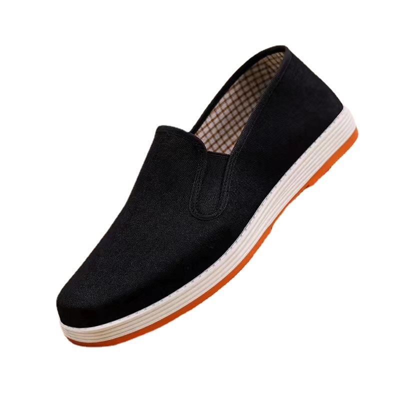 Ανδρικά καμβά παπούτσια για περπάτημα, αναπνέοντα και ελαφριά, slip-on με ελαστικό λουρί, σόλα καουτσούκ, εσωτερικό από βαμβάκι, υφασμάτινος πάτος