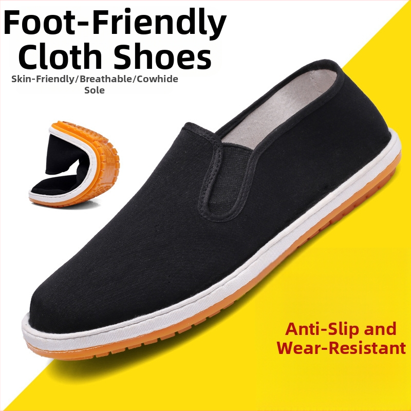Pantofi din material textil, vârf rotund, partea superioară din bumbac, talpă din tendon de vită, înălțime joasă, slip-on casual