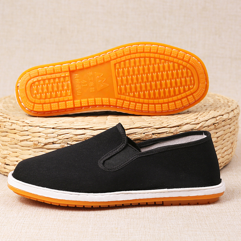 Pantofi din material textil, vârf rotund, partea superioară din bumbac, talpă din tendon de vită, înălțime joasă, slip-on casual