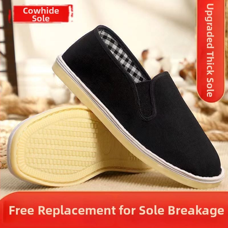 Pantofi din material textil, vârf rotund, partea superioară din bumbac, talpă din tendon de vită, înălțime joasă, slip-on casual