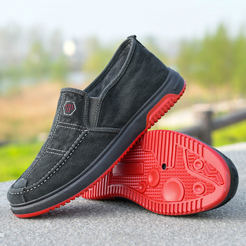 Muške slip-on tenisice za casual nošenje, prozračni gornji dio od pamukaste tkanine, gumena potplat, zaobljeni vrh, niski potplat