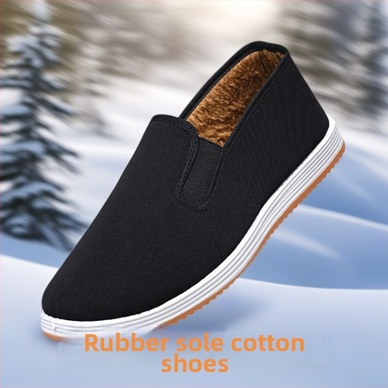 Unisex casual platnene tenisice, okrugli vrh, pamukasti gornji dio, potplat od goveđeg tetiva, ulošak od umjetnog krzna, elastični slip-on, niski gornji dio