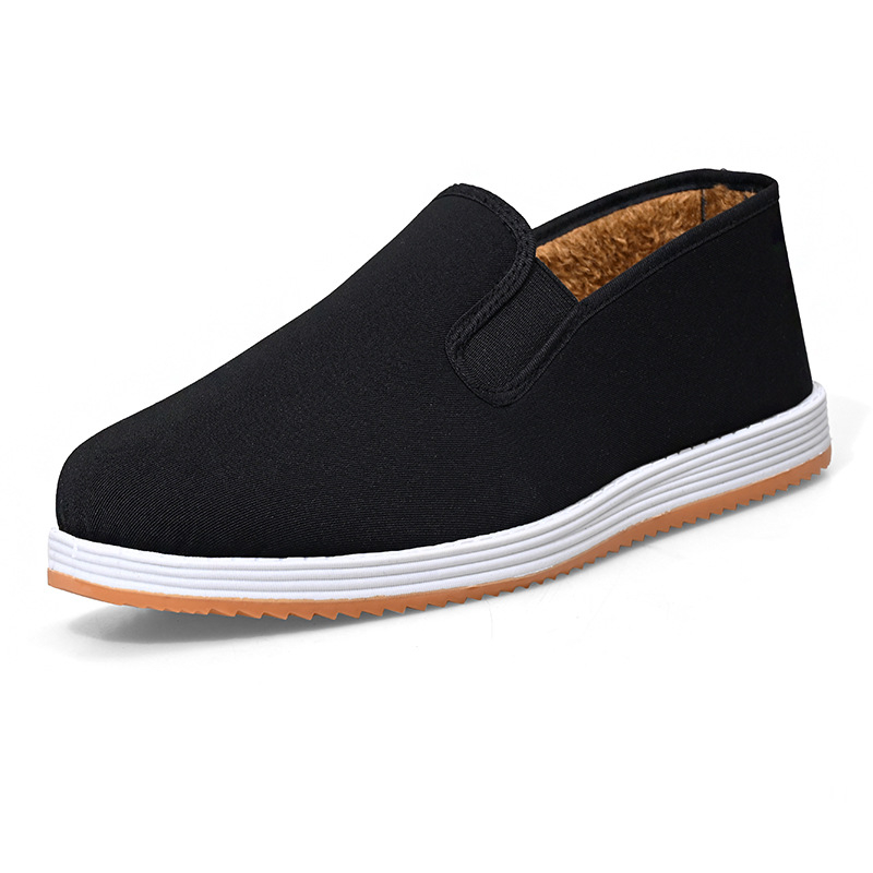 Unisex casual platnene tenisice, okrugli vrh, pamukasti gornji dio, potplat od goveđeg tetiva, ulošak od umjetnog krzna, elastični slip-on, niski gornji dio